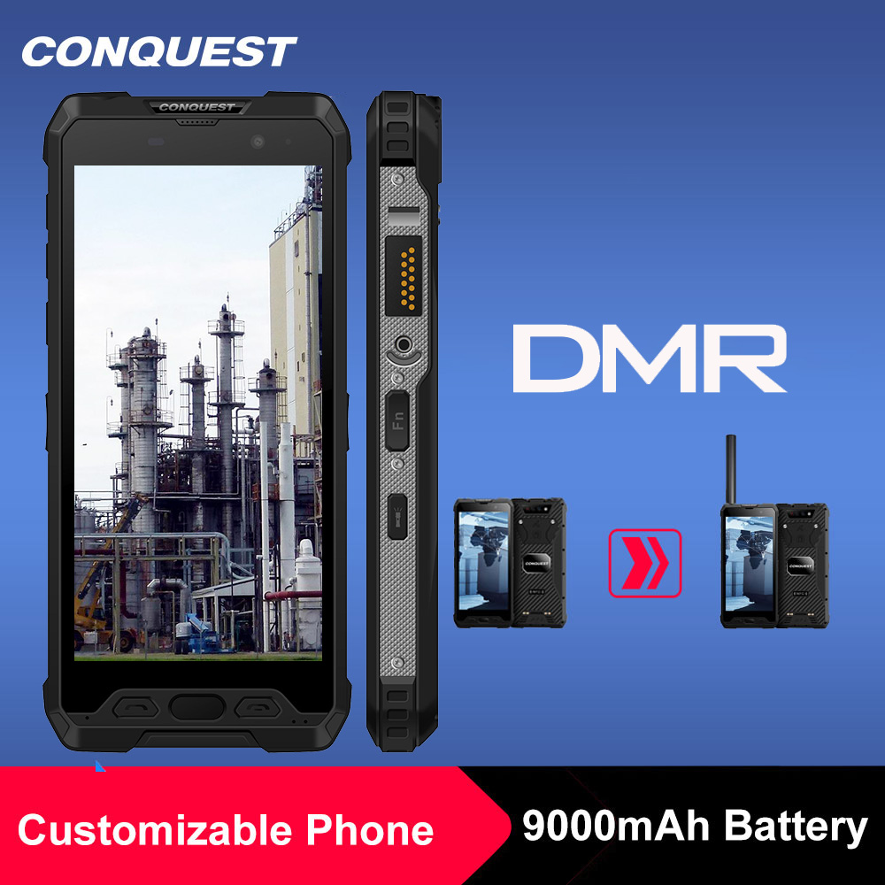 CONQUEST-S18 9000mAh 배터리 IP68 견고한 방수 전화, 글로벌 4G IoT DMR 인터콤 스마트 폰 휴대폰